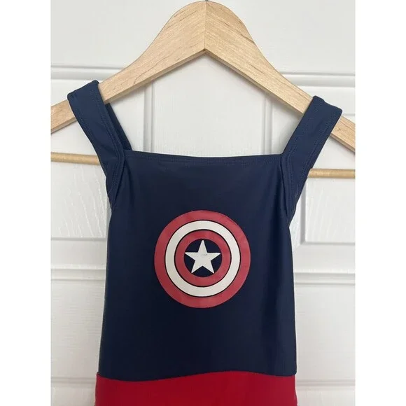 Hanna Andersson Captain American Swimsuit Skirt Size 5 Superhero - Picture 2 of 11